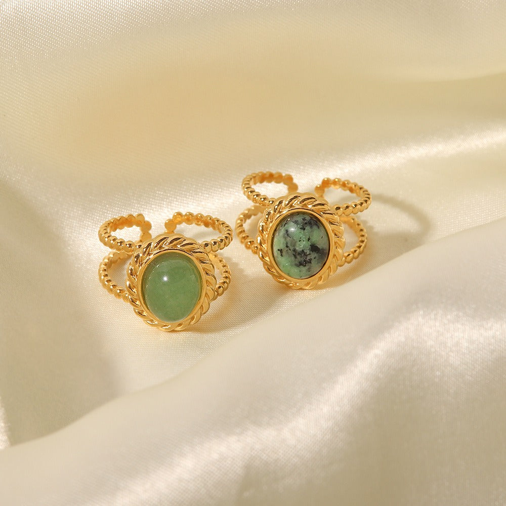 Retro style titanium steel ring women's niche design high-end open ring fashionable personality