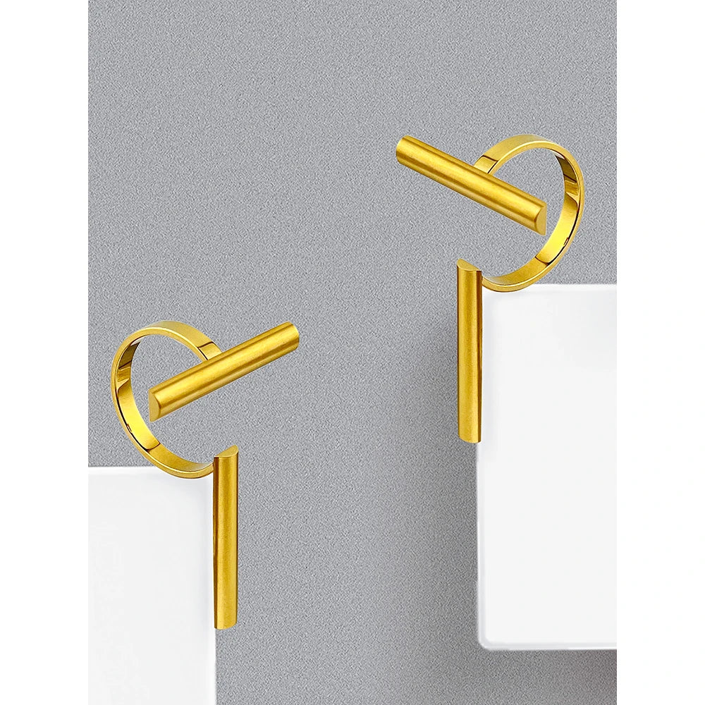 Irregular Rings For Women Gold Plated Stainless Steel Ring Jewlery Hiphop Cocktail Gift Party